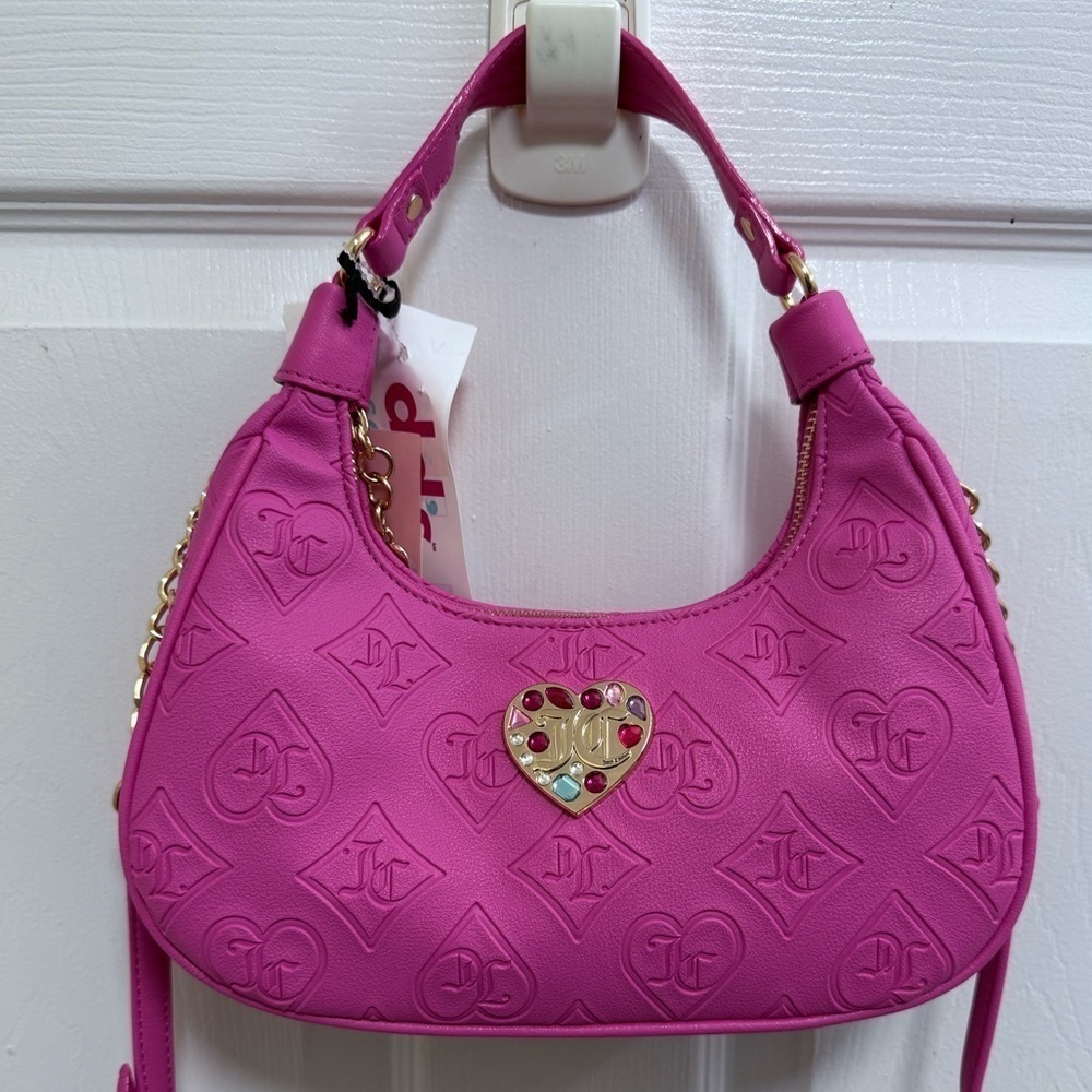NWT Juicy Couture Pink “Glitzed Out” Hobo with Gold Accents
